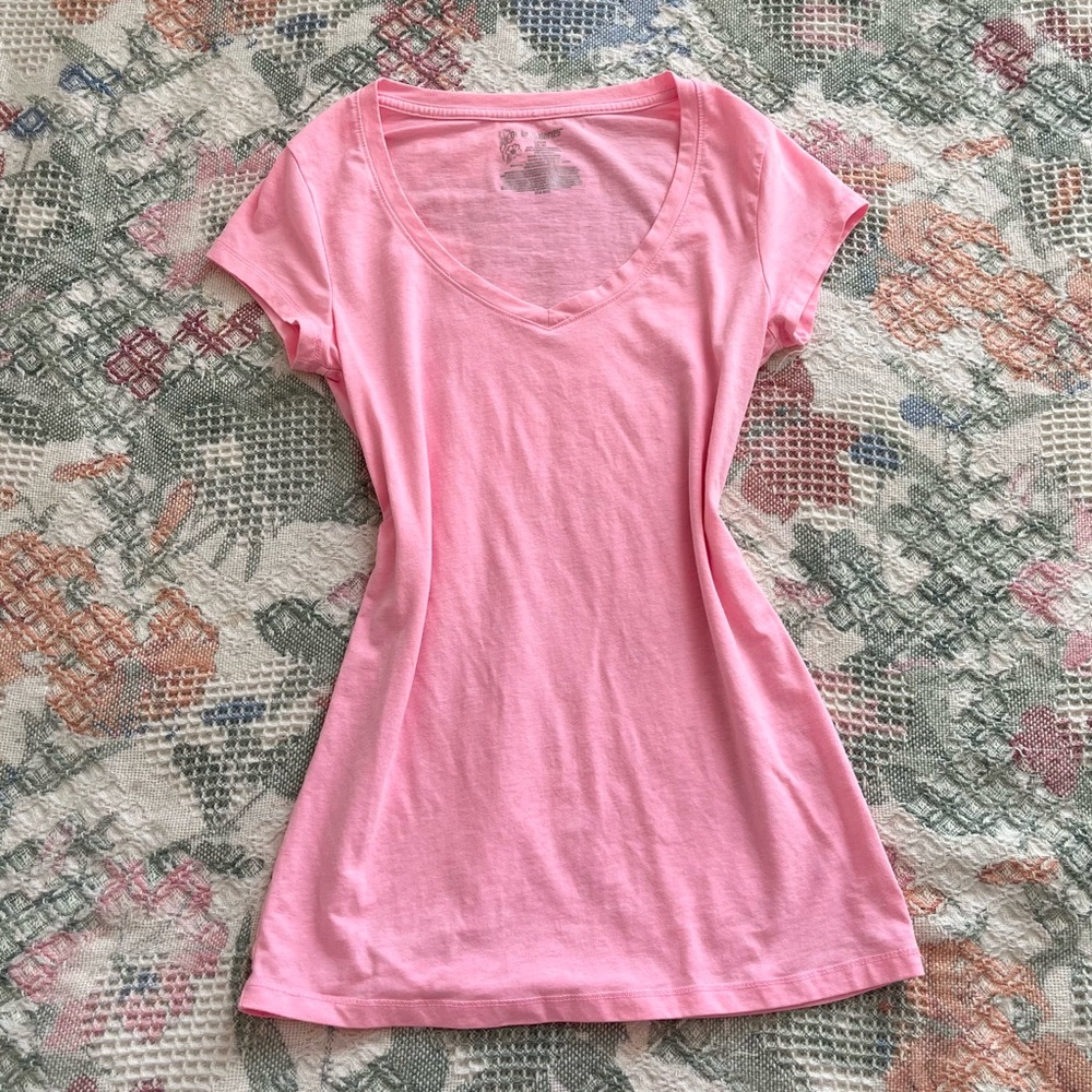 Pink V-Neck Women's Top